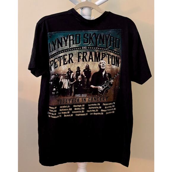 Bay Island Lynyrd Skynyrd Black T-Shirt Band and Frampton Graphics Unisex L - Picture 2 of 8